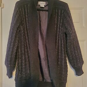 Alexa Grace Vtg Wool Mohair Open Cardigan size M